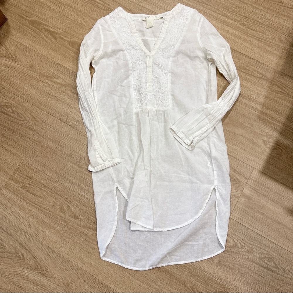 H&M White Textured Blouse